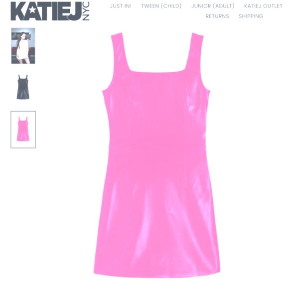 KatieJNYC Girls/ Tween TWEEN LOGAN VEGAN LEATHER DRESS Size Medium (8-10) - Picture 1 of 2